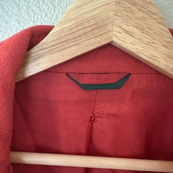 J Crew Vintage Wool Cashmere Blend Blazer Coat Jacket Red Orange Heavy Size 4 - Picture 3 of 5